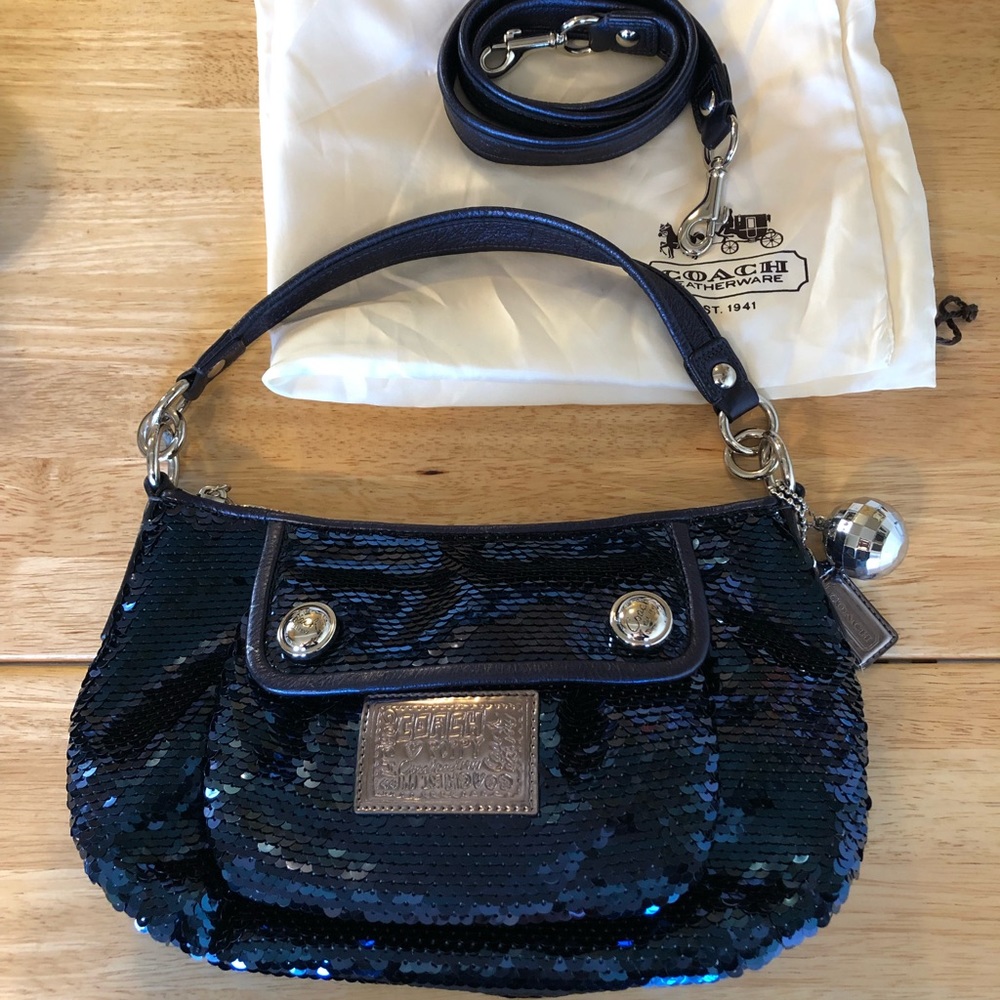 LIMITED EDITION Coach Poppy Royal Blue Sequin bag